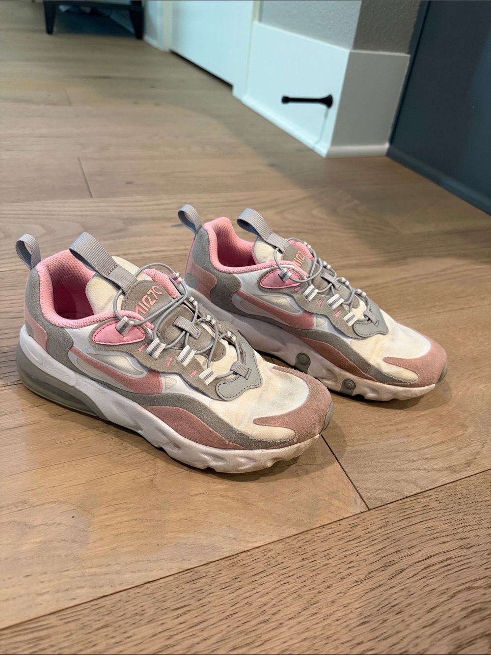 Nike Pink Cream and Gray Air Max 270 Slip- On Sneakers